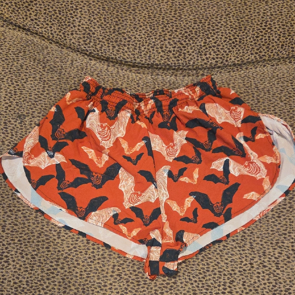 Women's Red and Black Patterned Shorts